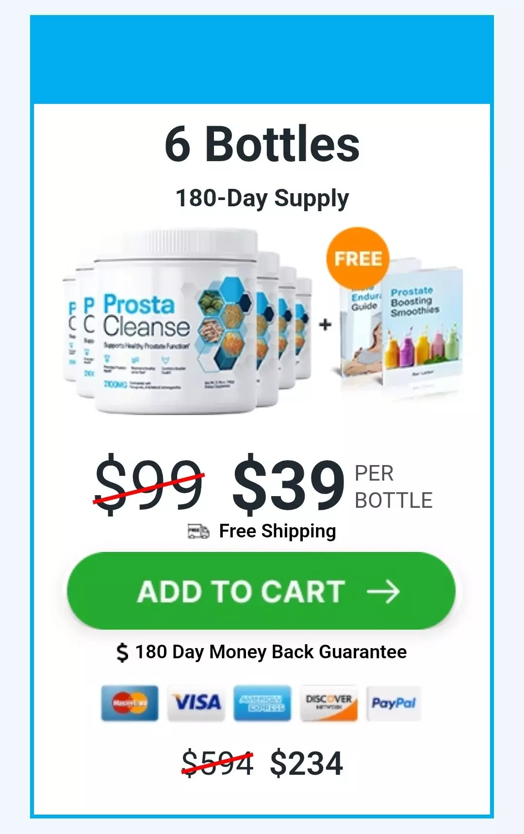 ProstaCleanse™ 6 bottles pricing